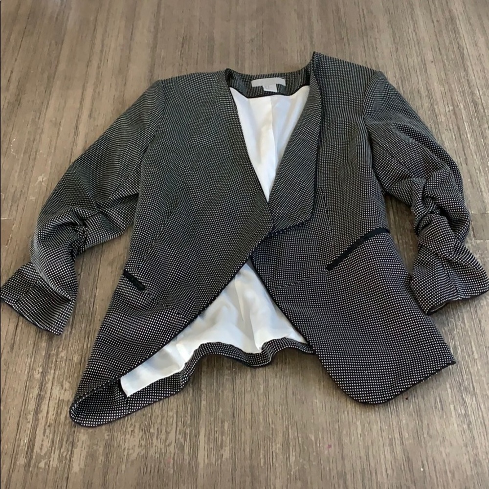Black polka dot blazer
